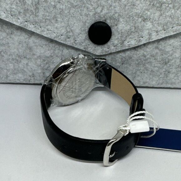 Jedir Men's Black Leather Analog White Dial Quartz Chronometer Watch JNA59 - Picture 9 of 12